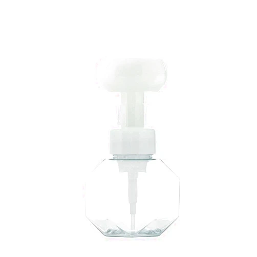 PHEZEN Flower Shaped Floral Foam Bottle Plastic Foam Pump Bottle Refillable Soap Dispenser Travel Dispenser Bottle Liquid Cosmetics Foam Bottle Separate Bottle for Shampoo Refillable Lotion Bottle (300ml)