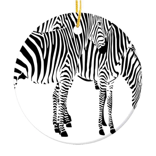 9 shbixmashdho Christmas Ornaments|Zebras Animals Skin Print with Stripes Jungle Wildlife Picture ArtworkCeramic Ornament|Holiday Xmas Tree Decorations Ornament|Cute Ceramic 2.85in
