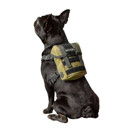 OneTigris Dog Pack, Backpack Durable Small Medium Dog Pack with Litter Bag Exit for Camping Hiking Daily Walking (Ranger Green, X-Small)
