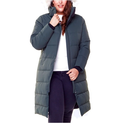 ALPINE NORTH Women’s Vegan Down Recycled Long Winter Parka (Plus Size) - Water Repellent, Windproof, Insulated Hooded Jacket