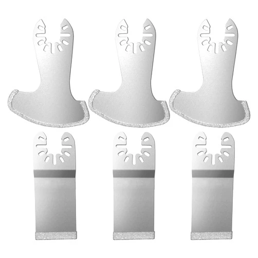 LEILUO Oscillating Multi Tool Blades 6 Pack Diamond Multitool Blades Kit for Grout Removal Fit DeWalt Milwaukee Makita Ryobi and More
