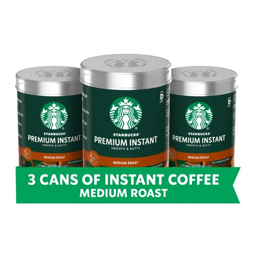 Starbucks Premium Instant Coffee, Medium Roast, 100% Arabica Beans, 3 Pack (3.17 Oz Each)