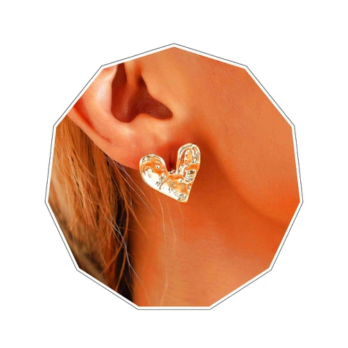 Olbye Heart Earrings Gold Stud Earrings Statement Knot Chunky Earrings Trendy Geometric Dangle Drop Earrings Everyday Earring Jewelry for Women