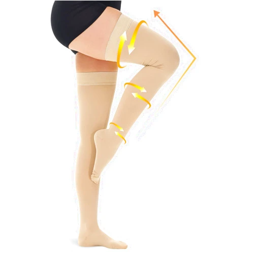 beister 15-20 mmHg Medical Compression Stockings with Dot Silicone Band, Closed Toe Thigh High Graduated Compression Socks for Women Men, Circulation Support Pressure Stockings for Varicose Veins, DVT
