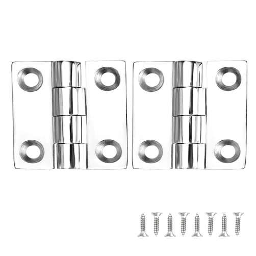ODYSUNRAL Heavy Duty Boat Hinges Stainless Steel Marine Grade, 1.5 inch x 1.5 inches (38mm X 38 mm), No Noise, 316 Stainless Steel with Screws (2 PCS)