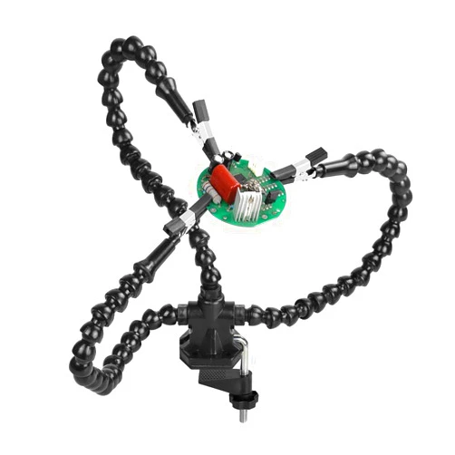 NOEVSBIG Helping Hands Soldering, Third Hand Soldering Tool PCB Holder Flexible Arms Helping Hands Crafts Jewelry Hobby Workshop Helping Station (Y3)