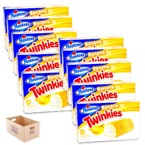 Circle of Drink Banana Twinkies - Bulk Value Pack - Snack Bundle - 10 Cases - 100 Total Twinkies