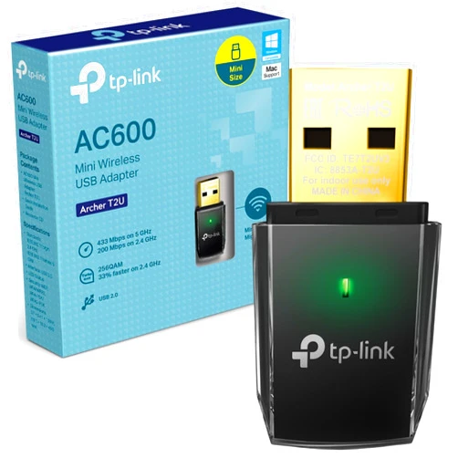 TP-Link Archer T2U 11AC USB WiFi Adapter - Dual Band 2.4G/5G AC600 Wireless Network Card, WiFi Dongle, Mini Size, Supports Windows (XP/7/8/8.1/10), Mac OS (10.7~10.14)
