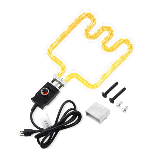 Kalageen Electric Smoker and Grill Heating Element with Adjustable Thermostat Cord Controller,1500 Watt Heating Element Replacement Part Compatible with Masterbuilt Smokers & Turkey Fryers