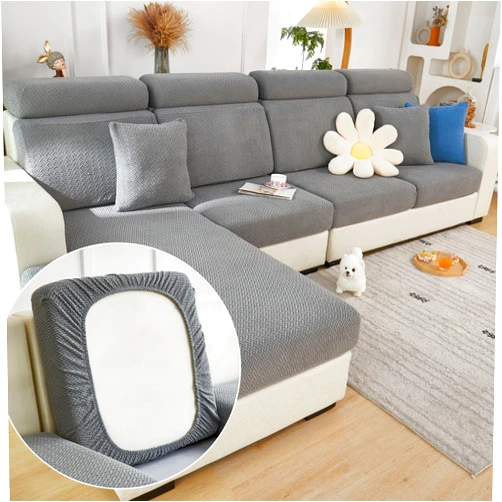 Yoovat Magic Sofa Covers Magic Sofa Couch Covers 2024 New Wear-Resistant Universal Sofa Cover Stretch for Sectional Slipcovers (Texture-Gray,Extra Large Single Seat Cover)