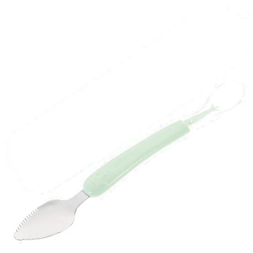 Toddmomy 1pcs Double Head Baby Spoon,Silicone Baby Fruit Scraping Mud Spoon Feeding Spoons Training Spoon Set for Infants Baby,Green