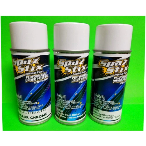 Spaz Stix 3 Pack Ultimate Clear Coat Mirror Chrome Black Backer 10009 10209 10909