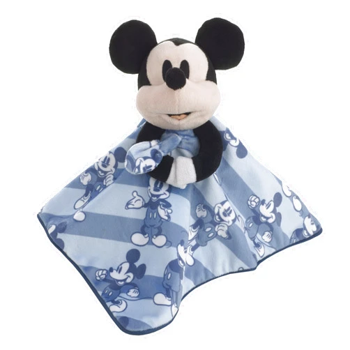 Disney Mickey Mouse Blue, White and Black Lovey Security Blanket