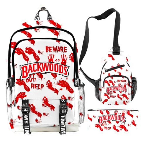 FEIRUIJI Backwoods Laptop Backpack, 35L, Oxford Cloth, Adjustable Shoulder Straps, Unisex, Kid, Water Resistant, Cartoon Pattern, School, Hiking, Modern Style