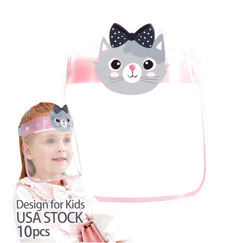 Simplee kids 10 PCS Kids Face Shield Protective Clear Film Reusable Full Face for Child