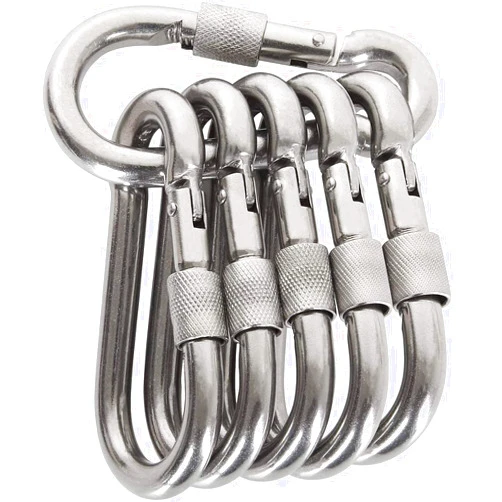Acquwistach Locking Carabiner Clips, Stainless Steel Spring Snap Hook Locking Carabiner Heavy Duty - 304 Premium Stainless Steel Thumb Screw Carabiner Clip