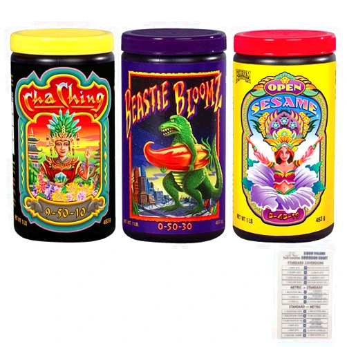 Twin Canaries Liquid Volume Conversion Chart Foxfarm Soluble Nutrient Trio: Open Sesame, Cha Ching & Beastie Bloomz (Pack of 3-1 lb Jars) + Twin Canaries Chart