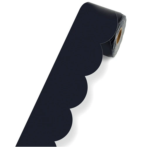 Carson Dellosa Education Carson Dellosa 65 Ft Scalloped Black Bulletin Board Borders, Classroom Borders for Bulletin Board, White Board, Cork Board, Locker, and Classroom Décor, Bulletin Board Trim