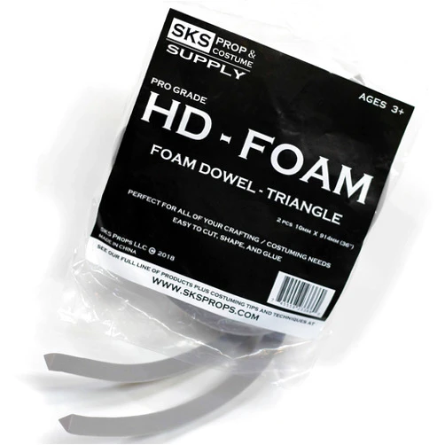 SKS Props HD-Foam Dowels, Pkg of 2 - Triangle, 10 mm 10mm Triangle Pro Grade HD Foam Dowel