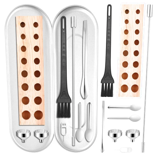 VAYTOP 10 Pcs Capsules Filling Machine Tray Kit for Empty Gel Size #000 to #5 -Powder Tamper/Lab Scoops/Micro Funnels/Capsule Holder Maker Tools for Home & Lab Supplies
