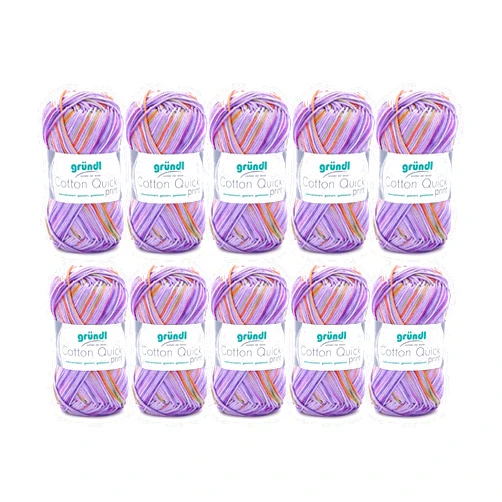 Gründl 861 – 192 Cotton Quick Print Yarn, Purple/Green/Orange, 35 x 24 x 7 cm