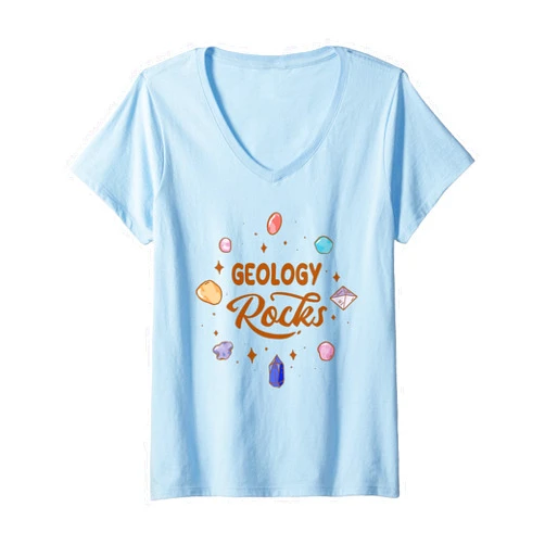 Geologist, Geology, Geoscientist, rockhounding Pun Womens Geology rocks - Funny Geologist Mineral Collector pun V-Neck T-Shirt