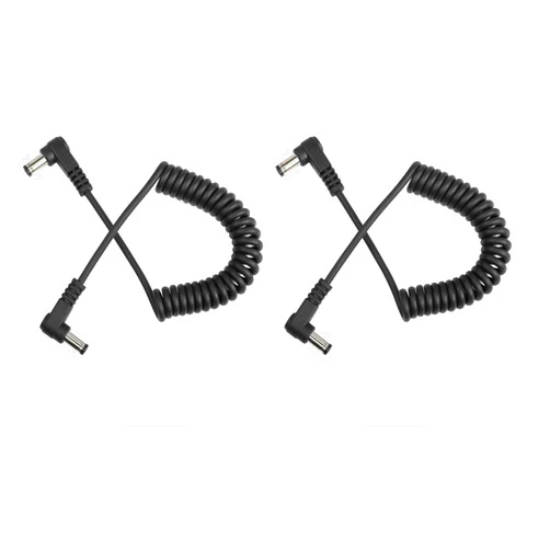 GINTOOYUN DC Power Extension Cable DC 5.5MM x 2.5MM 90 Degree Male to Male Plug Cable Right Angle DC5525 Power Adapter Cable for Strip Lihgt,CCTVSecurity Camera,Monitors,etc(2pcs)