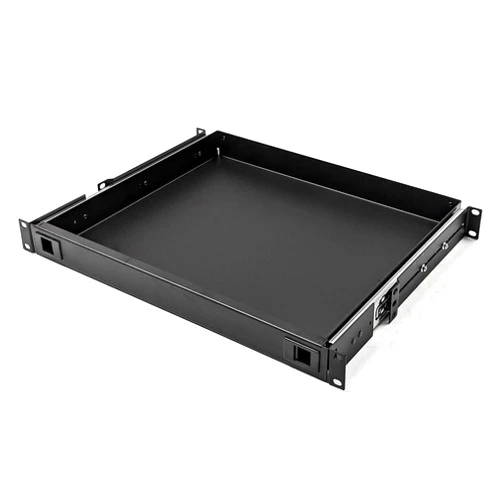 Penn Elcom R1291K/2L Sliding Rack Drawer (1U) with 2 Slam Locks (for Audio Racks, Home Theatres, IT), 15 Inch Depth