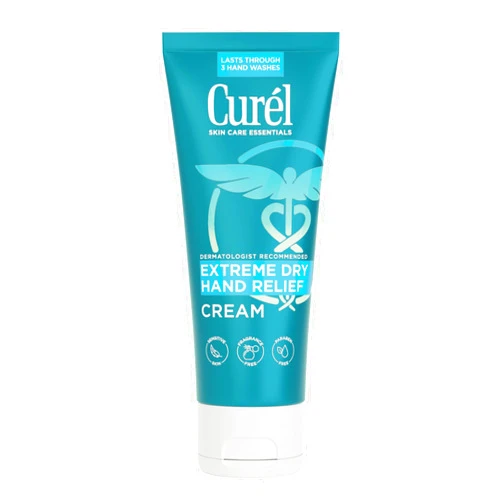 Curel Extreme Dry Hand Dryness Relief, Travel Size Hand Cream, Easily Absorbed for Long-Lasting Relief after Washing Hands, with Eucalyptus Extract, 3 Ounces