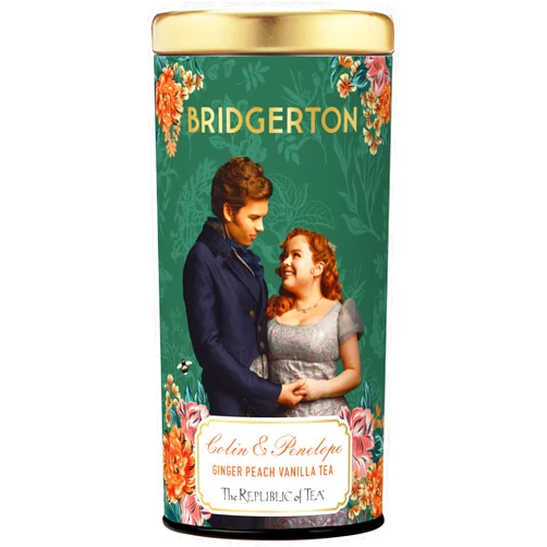 The Republic of Tea — Bridgerton Colin & Penelope Ginger Peach Vanilla Black Tea, 36 Tea Bags