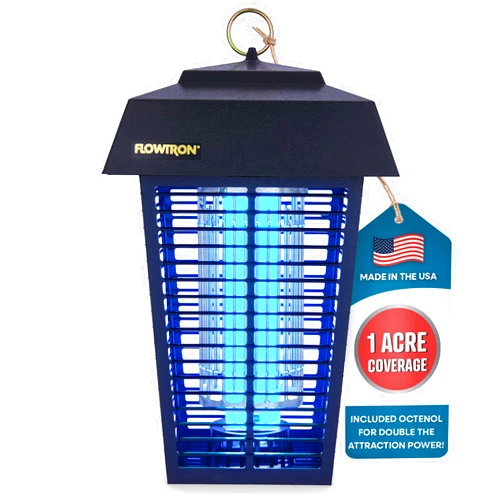 Flowtron Electric Bug Zapper 1 Acre Outdoor Insect Control with Dual Lure Method, 40W UV Light & Octenol Attractant for Fly & Mosquito, 5600V Kill Grid, Made in USA, UL Certified