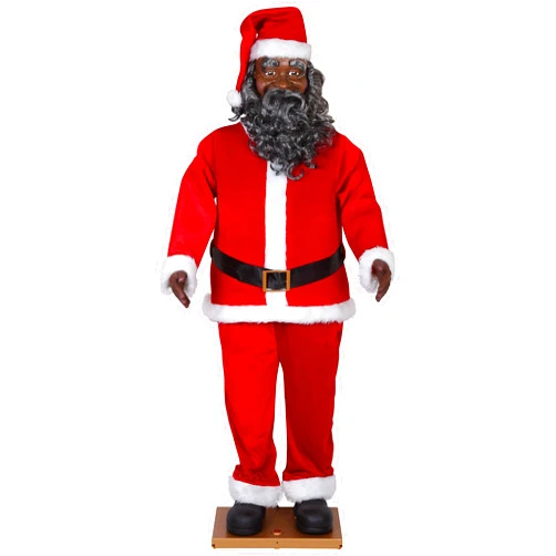 Gemmy Life Size Animated Dancing African American Black Santa Claus by Gemmy
