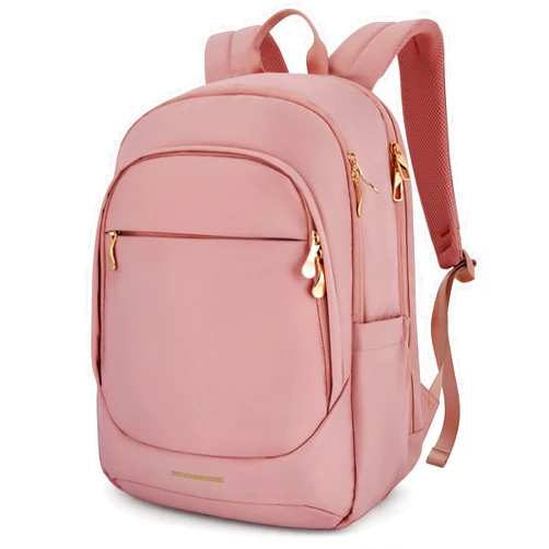 LIGHT FLIGHT Travel Backpack for Women, 15.6 Inch Anti Theft Laptop Backpack with USB Charging Hole, Water Resistant College Bookbag, Large Capacity Black Computer Backpacks for Work, Dull Pink