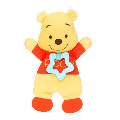KIDS PREFERRED Disney Baby Winnie The Pooh Sensory Blanky with Crinkle and Teether Feet for Infant Baby Boys and Girls