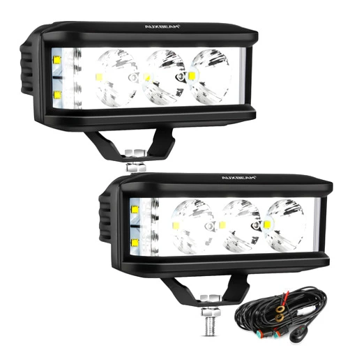 Auxbeam 5in 68W Offroad Driving Lights, 6800LM Side Shooter LED Light Bar with White Spot Flood Combo Beam, Waterproof Offroad Fog Light for UTV ATV Jeep Wrangler Motor Truck Boat