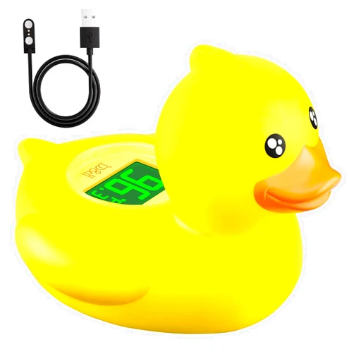 b&h Rechargeable Baby Bath Thermometer, Digital Floating Shower Thermometer for Newborn Bathtub and Room, Upgraded Turn Off Function, Fast Temperature Reading, Safety Infant Bath Time Toy (Baby Duck)