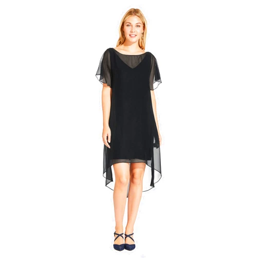 Adrianna Papell Women's Chiffon Overlay Short Dress