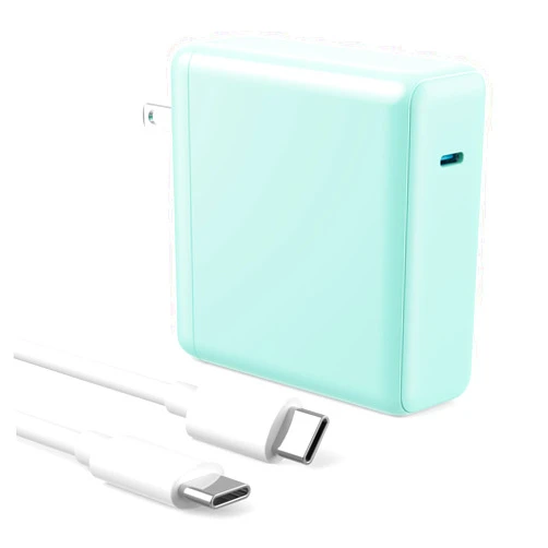 Kioson Mac Book Pro Charger - 120W USB C Charger Fast Charger, Compact Laptop Charger Adapter Compatible with USB C Port MacBook Pro/Air, iPad Pro, Samsung Galaxy and All USB-C Devices (Light Green)