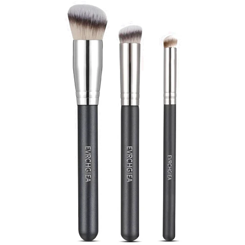 EVRCHGIEA Angled Flat Foundation Concealer Contour Brush Set, 2PCS Dense Under Eye Nose Contour Kabuki Brush for Blending Setting Concealing Buffing with Liquid, Cream and Powder (170/270/ 370)…