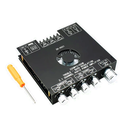 Hosyond TPA3255 Bluetooth 5.1 Power Amplifier Board HiFi 2.1 Channel 220Wx2+350W Digital Audio Receiver Power Amplifier Module with Treble and Bass Control for DIY Speakers