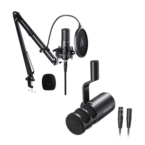 MAONO XLR Microphone, PM320S & PD100 Podcast Cardioid Studio Recording Mic for Streaming, Podcasting, Singing, Voice-Over, Vocal, Home-Studio, YouTube, Skype, Twitch