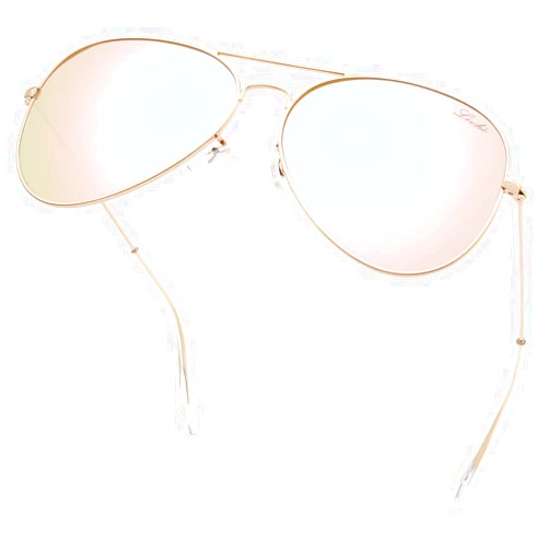 livho Sunglasses for Men Women Aviator Polarized Metal Mirror UV 400 Lens Protection (Rose Gold)