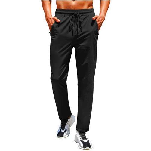 COOFANDY Men's Hiking Pants Lightweight Athletic Pants Quick Dry Active Running Joggers with Zipper Pockets