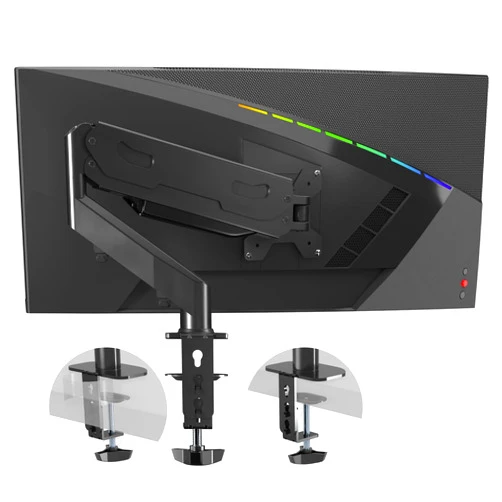 Pholiten Gas Spring Monitor Arm 32 Inch, Single Monitor Mount, Single Monitor Arm, Single Monitor Desk Mount, VESA Mount, Computer Monitor Stand, Monitor Arm Desk Mount Support 13-32inch and 22lbs Screen