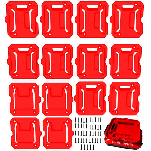 SZWJT-LV 10 Pack Battery Holder for Craftsman 20V Battery Mounts Dock Holder (w/ Screws, No Battery) and 4 Pack Tools Drill Mount Holder Fit for V20 Craftsman 20V Li-ion Drill((No Tool)