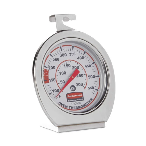 Rubbermaid Commercial Products Stainless Steel Monitoring Thermometer, Safe for Inside Oven/Grill/Smoker, 60-580°F Range, Easy to Read Food Thermometer For Food Resturant/Home Cooking