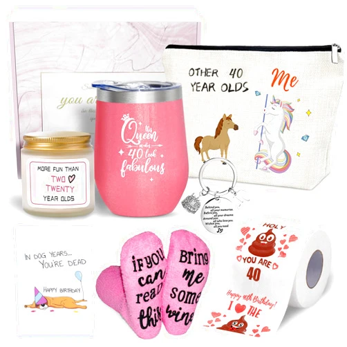 AWDK 40th Birthday Gifts Women, 40th Birthday Fabulous gifts for Mom, Grandma, Friend, Aunt, Bestie, Coworker, Birthday gifts for women 7 PCS