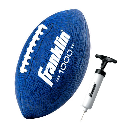Franklin Sports Youth Junior + Pee Wee Football - All-Weather Synthetic Leather Outdoor Ball - Extra Grip 1000 for Kids - 1 Pack + 12 Team Packs