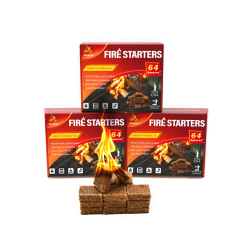 Nvkrvks Fire Starter Squares 192, Natural & Odourless FireStarters Cubes for Campfire, Fireplace, Chimney and Barbecue, Water Resistant, Easy to Ignite, Safe Camping Accessories