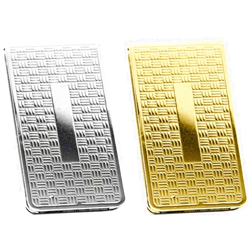 Stephanie Imports Set of 2 Chrome-Plated Stainless Steel Money Clip in Silver & Gold